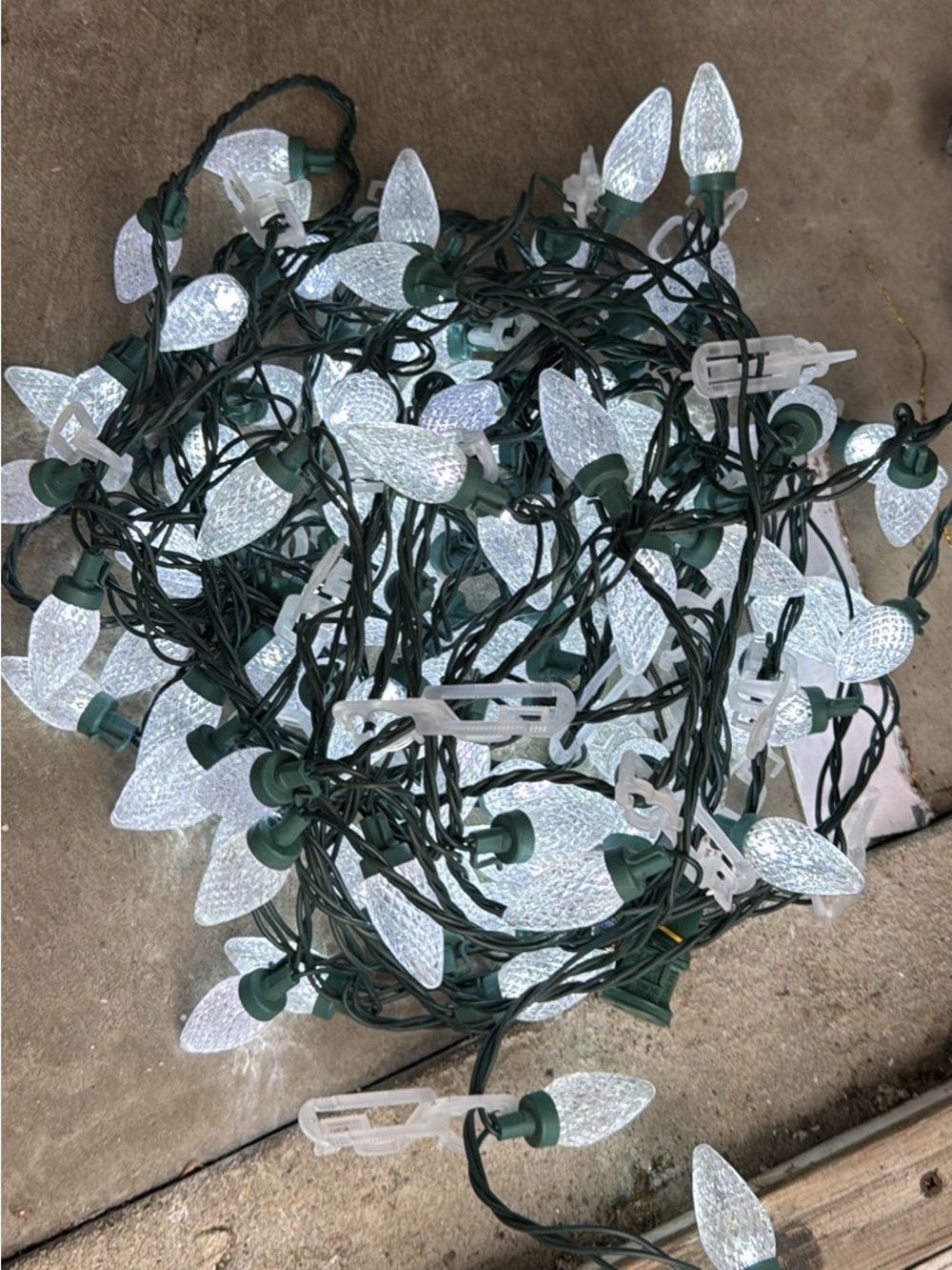 25 ft x 5 of them- LED C9 White String Lights for Holiday Décor - Green Wire